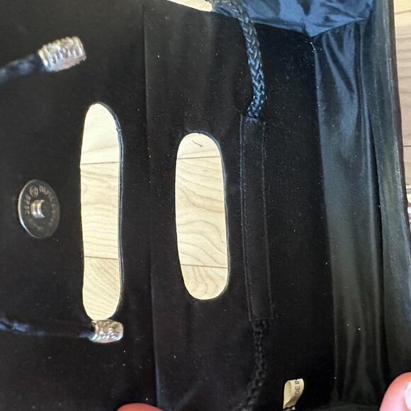 Vintage Black Satin Evening Bag – Convertible Handle Cord Strap - Picture 8 of 8